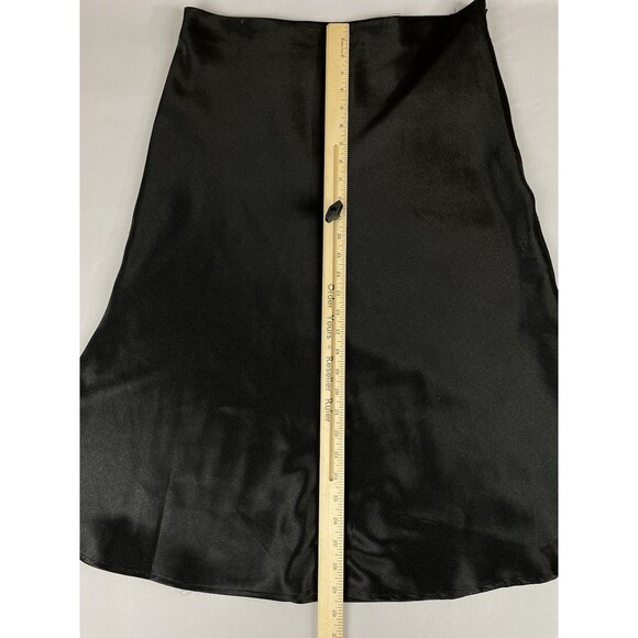 Alcea Rosea Satin Midi Skirt Women’s XL Black Elegant Basic Casual Classy - Picture 8 of 9